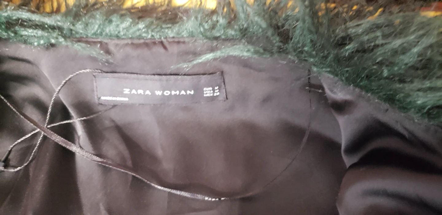 Zara Woman Faux Fur Green Vest - Size M - photo 2