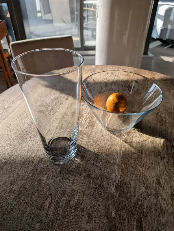Glass Vase and Bowl Set