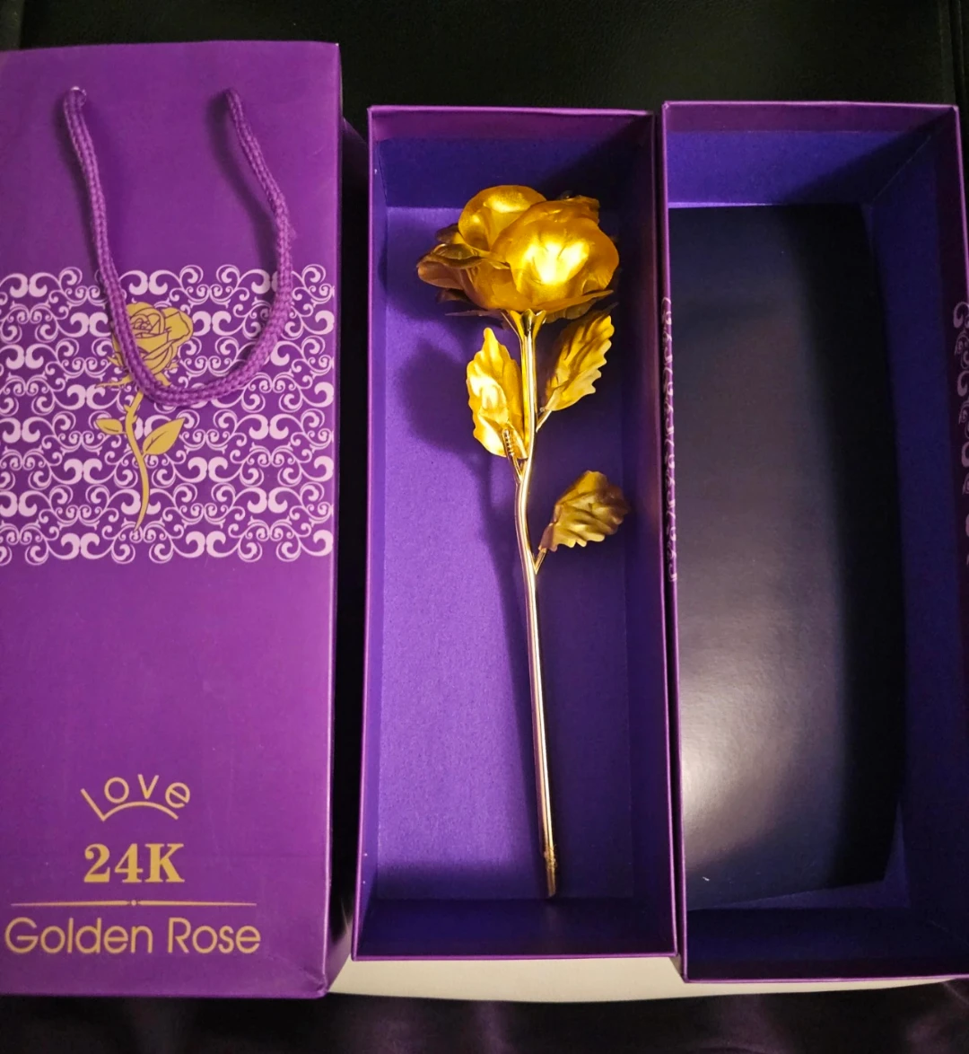 24K Golden Rose Perfect for Gift - Brand New in Box! - photo 2