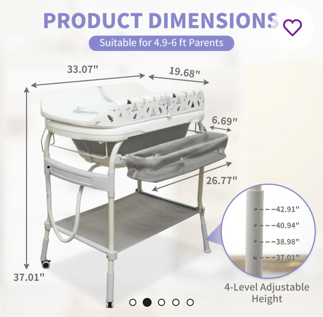 Multifunction Baby Bathtub Changing Table - photo 2