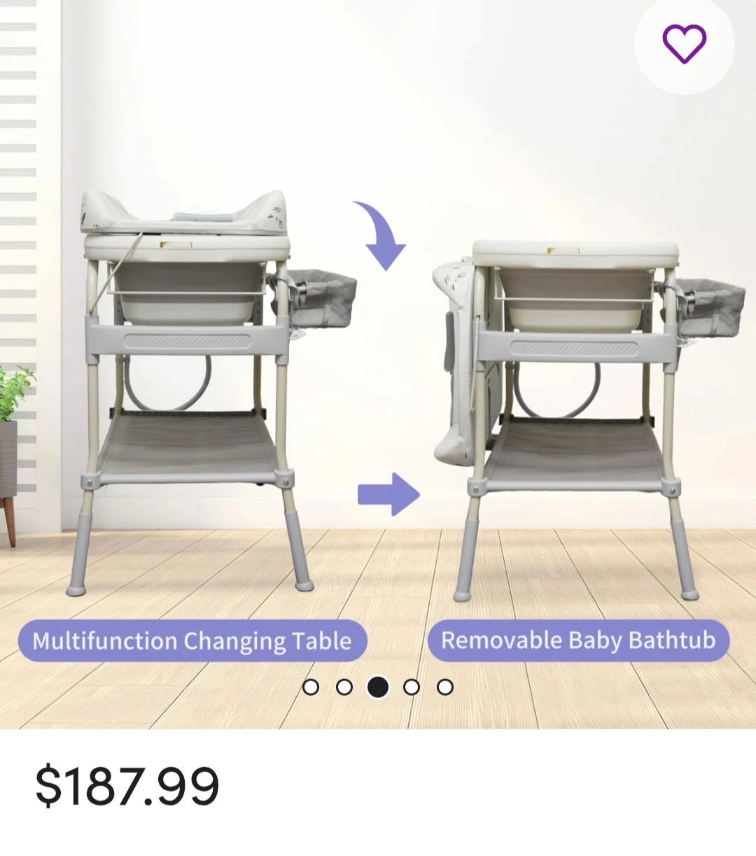 Multifunction Baby Bathtub Changing Table - photo 4