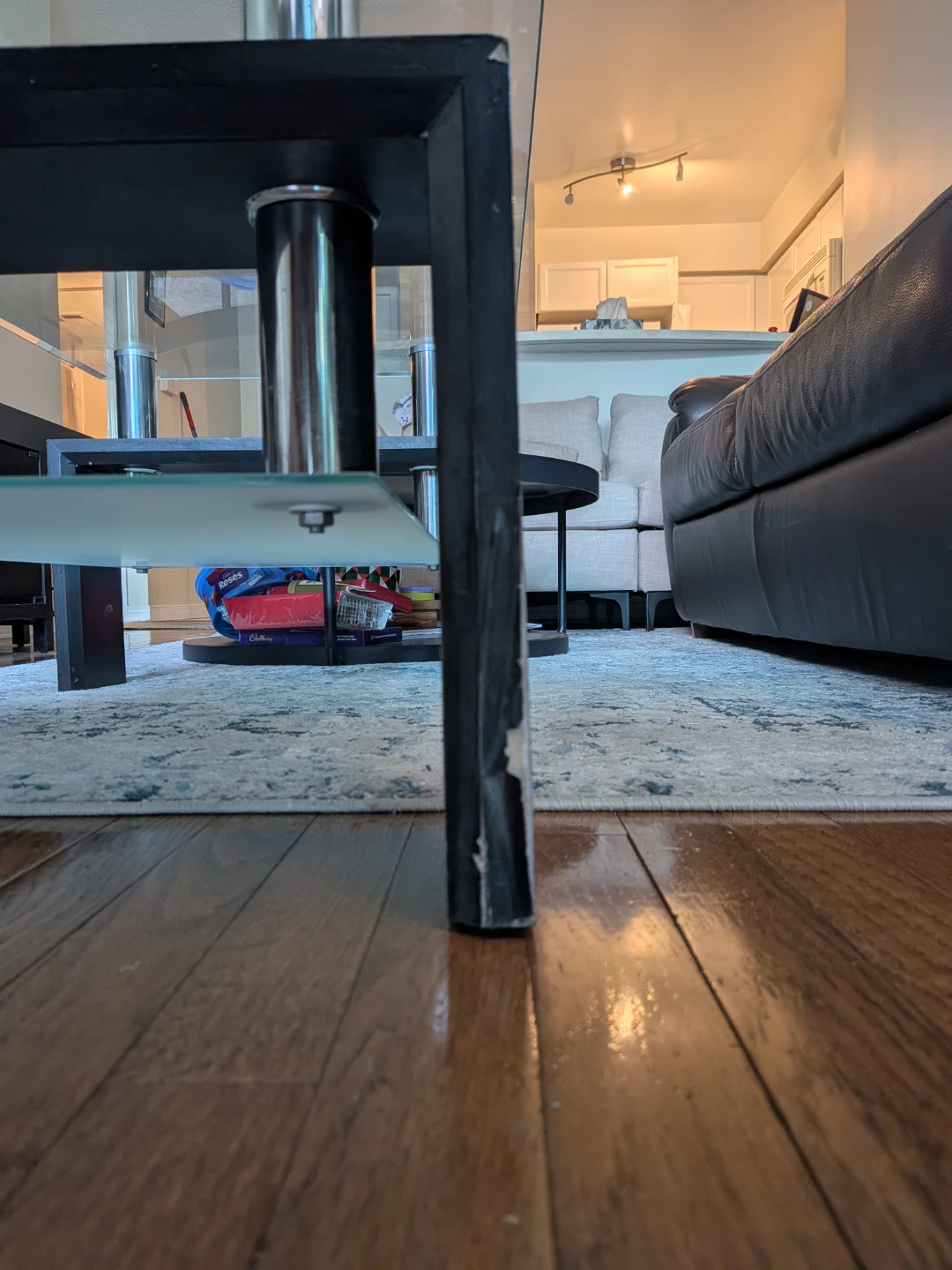 Glass Coffee Table with Black Frame - photo 3