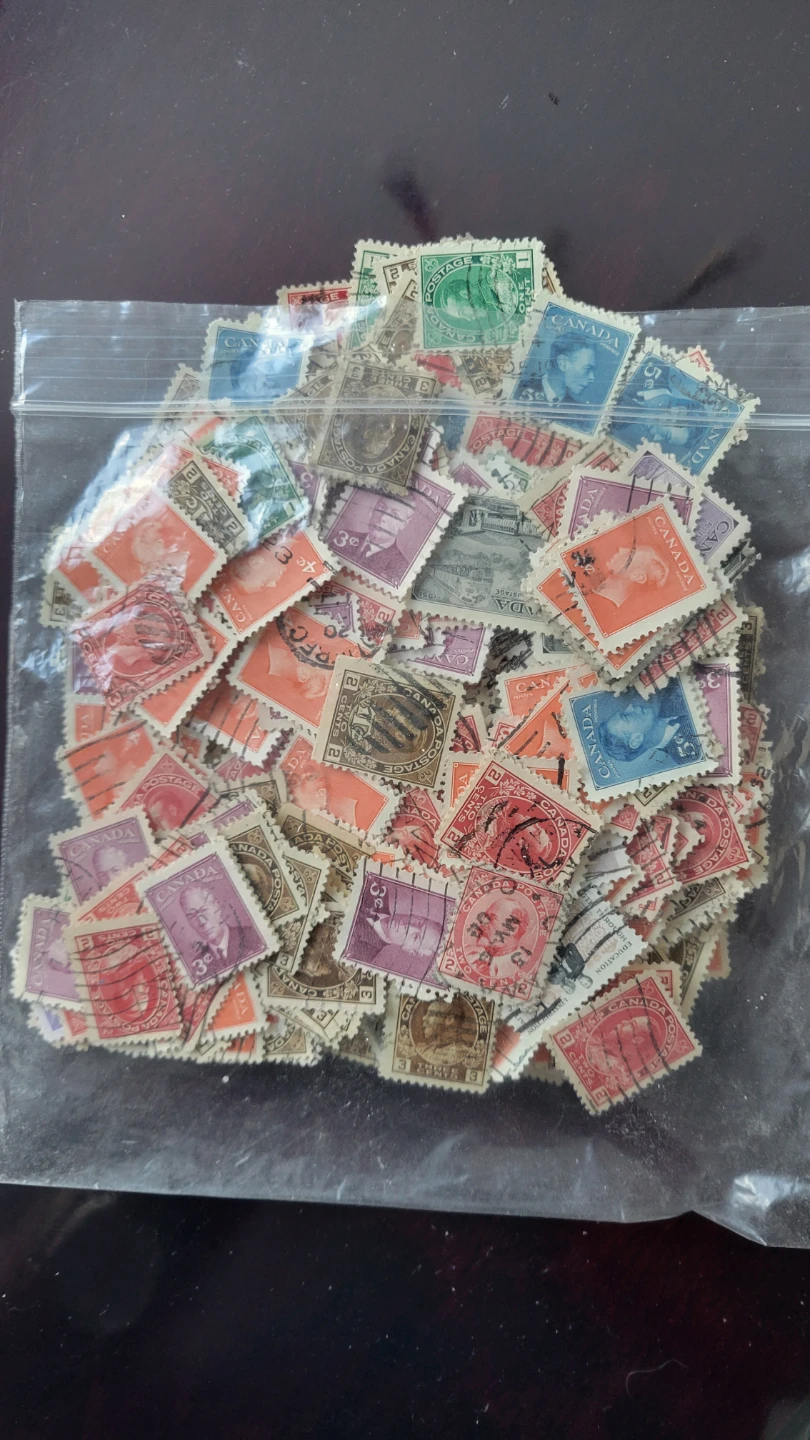 Bag of Vintage Canadian Postage Stamps