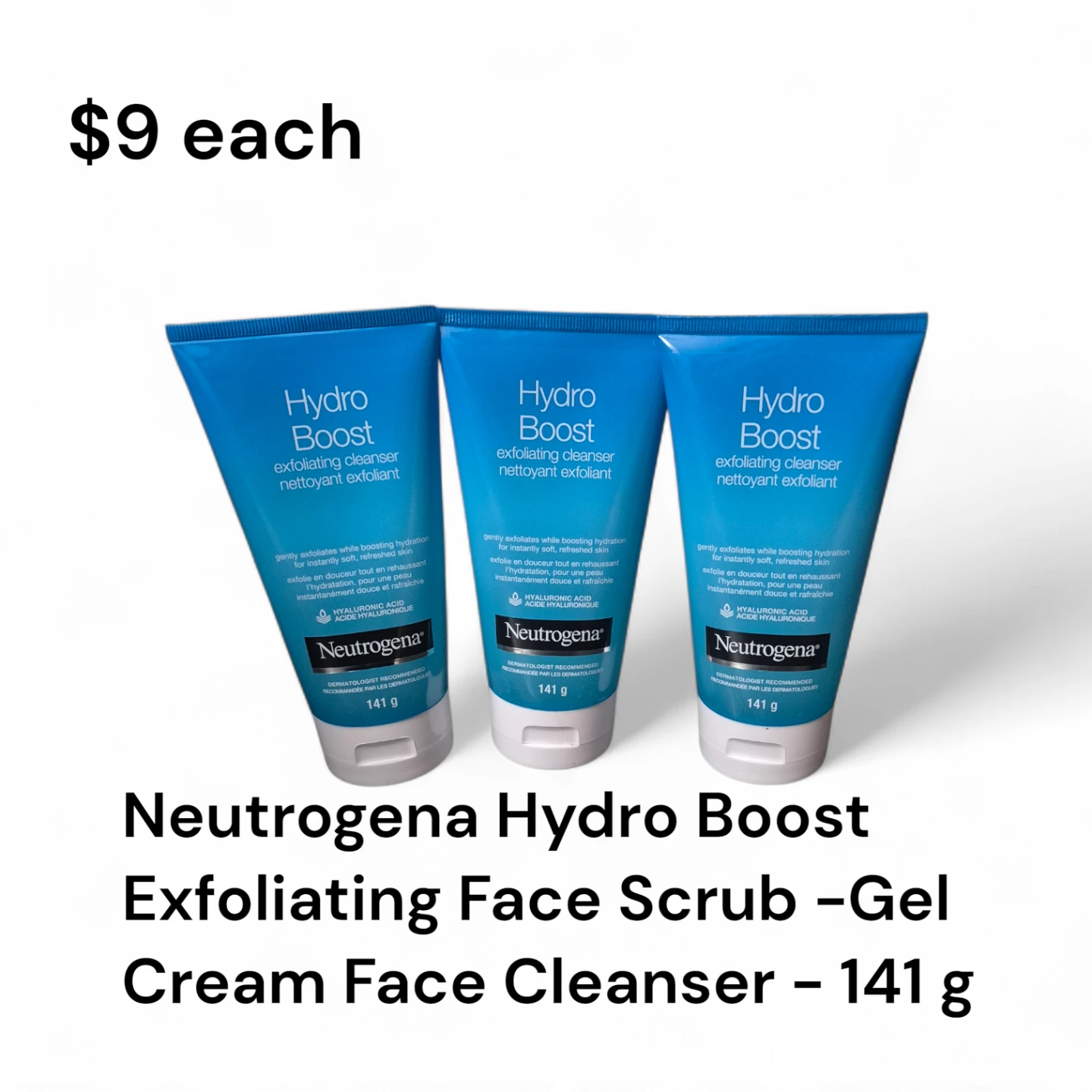 Neutrogena Hydro Boost Exfoliating Face Scrub - 141g (Set of 3)