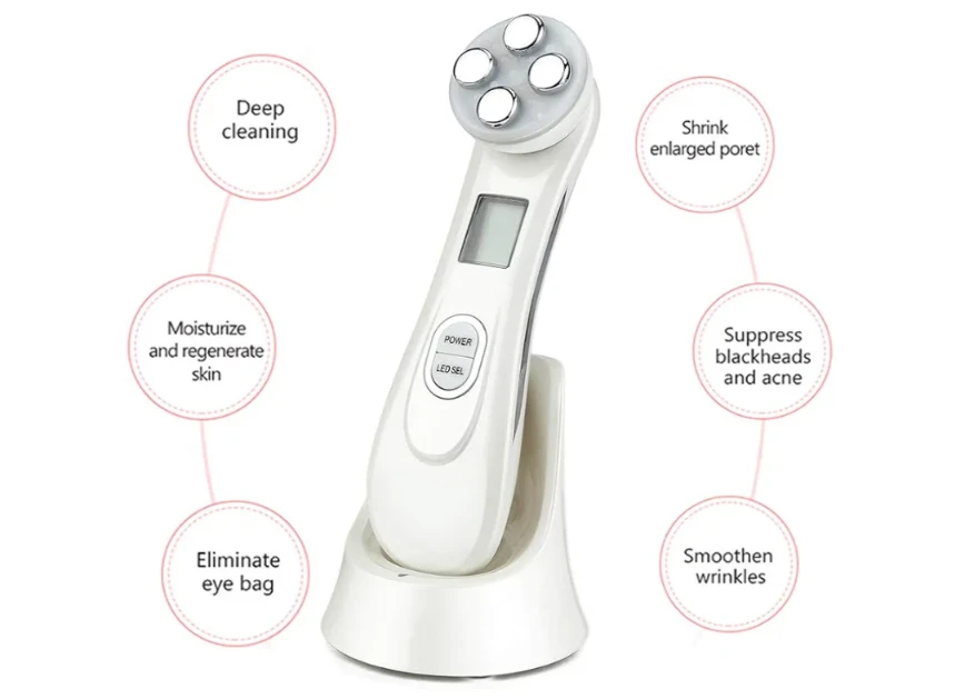 Portable RF (Radio Frequency) and EMS beauty instrument