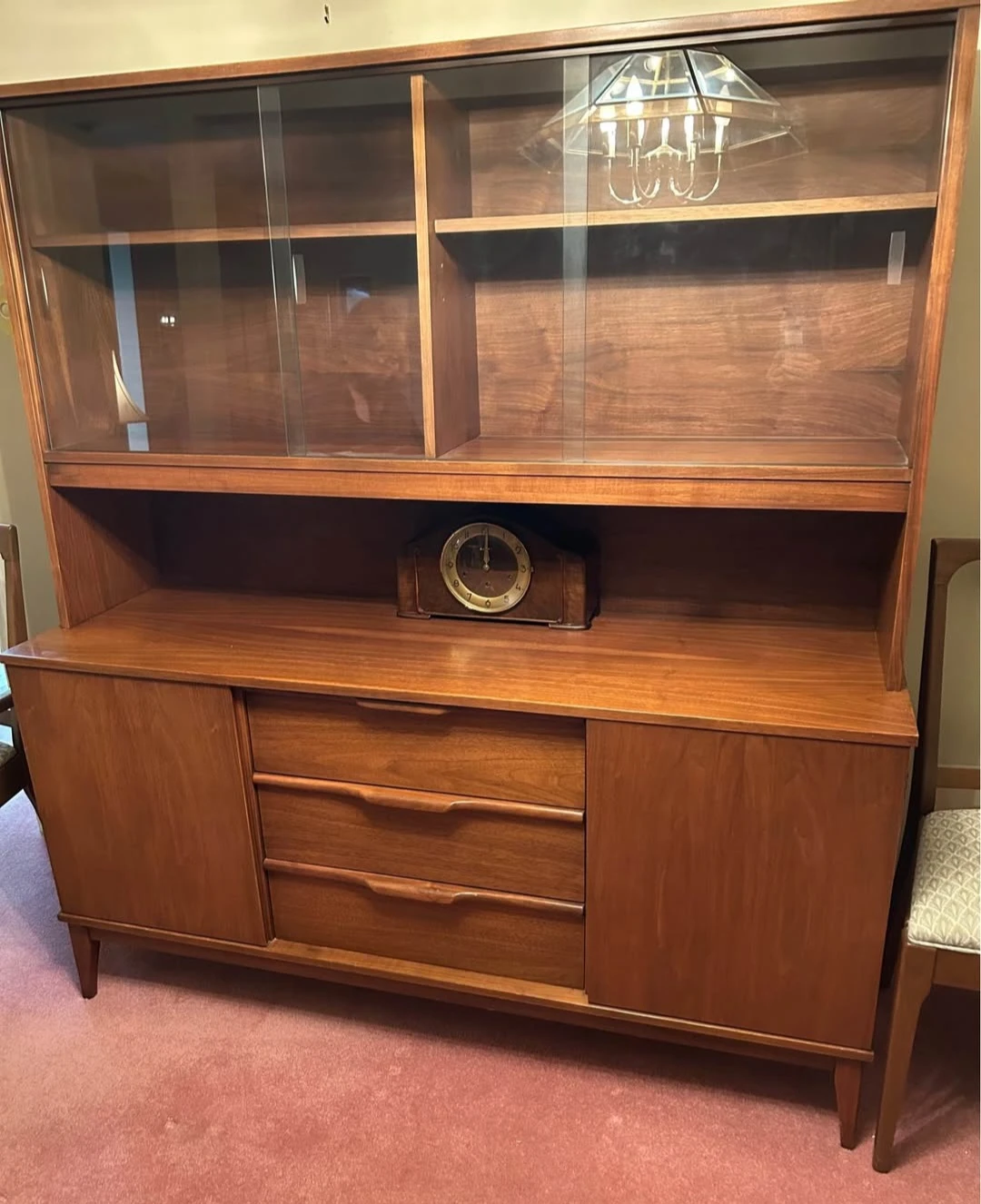 Solid Walnut Wood Vintage Mid-Century Modern Dinning Room Set - photo 2