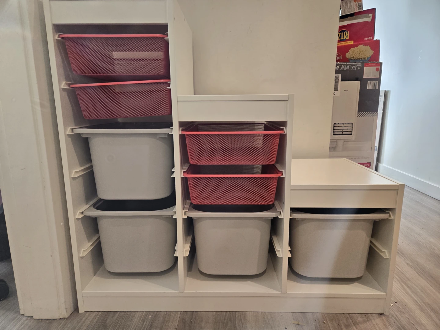 White Storage Unit with Bins and Baskets - photo 2