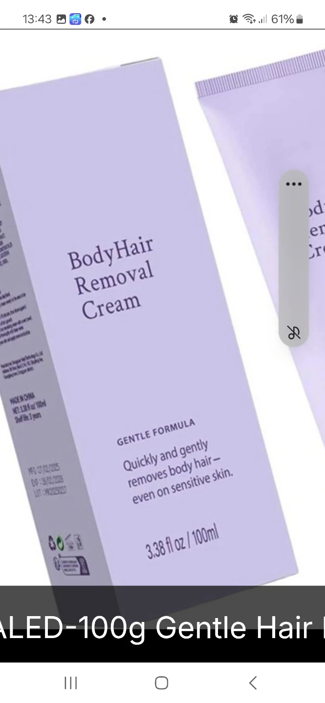 Body Hair Removal Cream - 100ml Gentle Formula