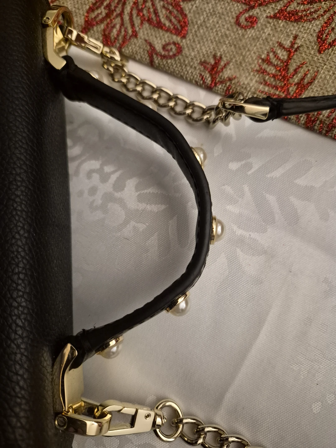 Kate Spade Black Leather Pearl Embellished Handbag - photo 3
