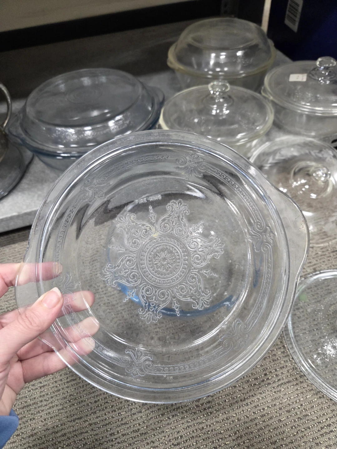 Vintage Clear Glass Pyrex Bowls with Lids
