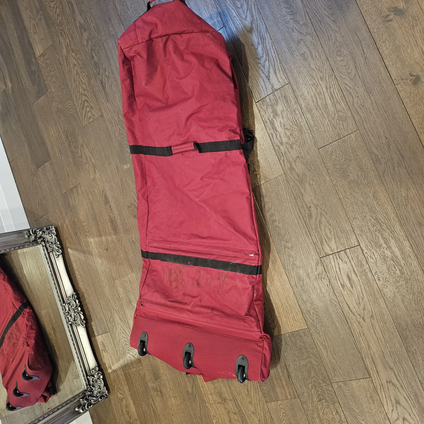 Red Rolling Garment Bag