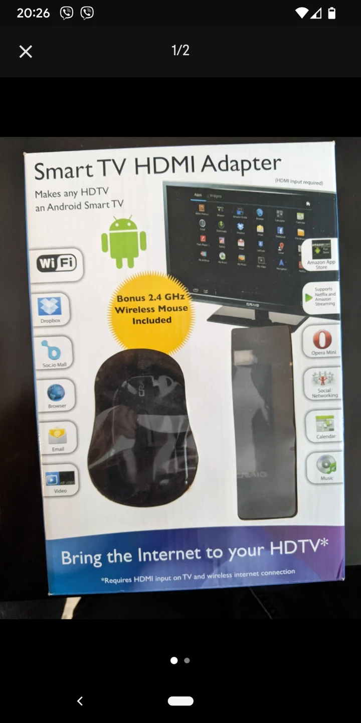 Craig Smart TV HDMI Adapter w/ Wireless Mouse