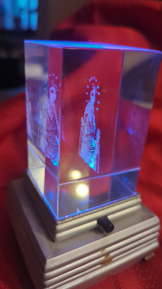 Illuminated Religious itched Crystal Display - photo 2