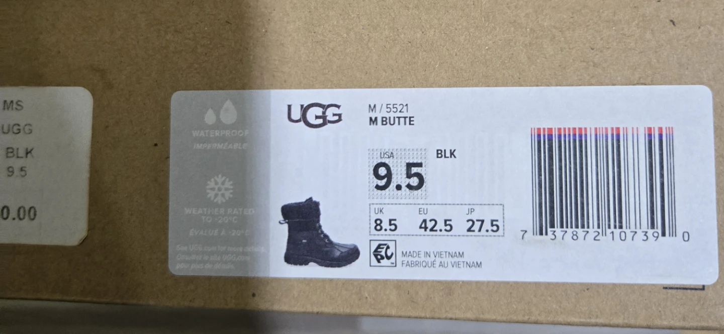 UGG M Butte Waterproof Boots - Men's 9.5 Black
