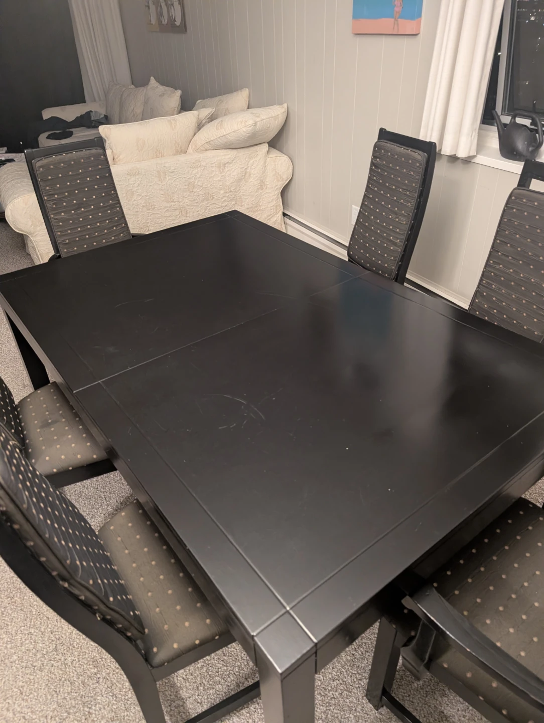 Large Black Dining Table with 6 matching chairs - photo 2