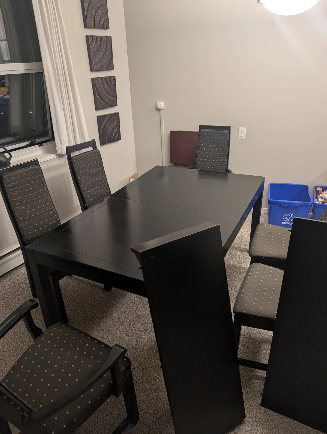 Large Black Dining Table with 6 matching chairs - photo 5