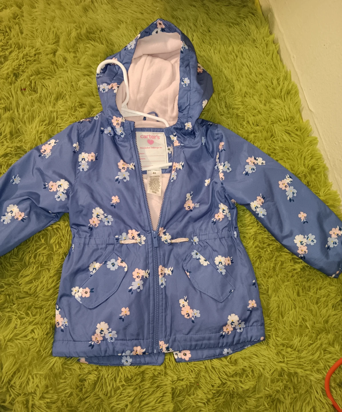 Carter's Floral Rain Jacket - Size 4T 🥕