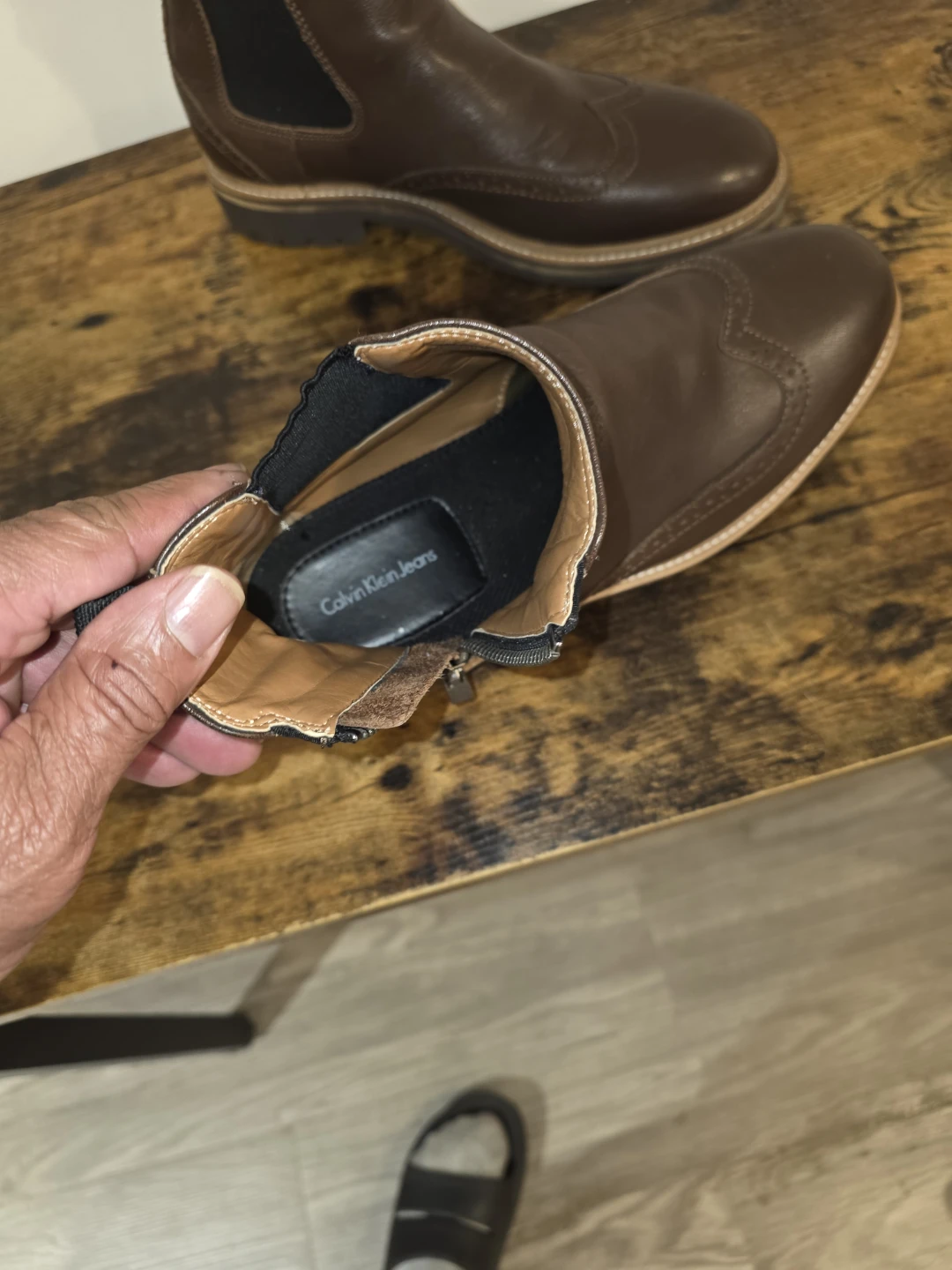 Calvin Klein Jeans Brown Leather Boots - photo 4