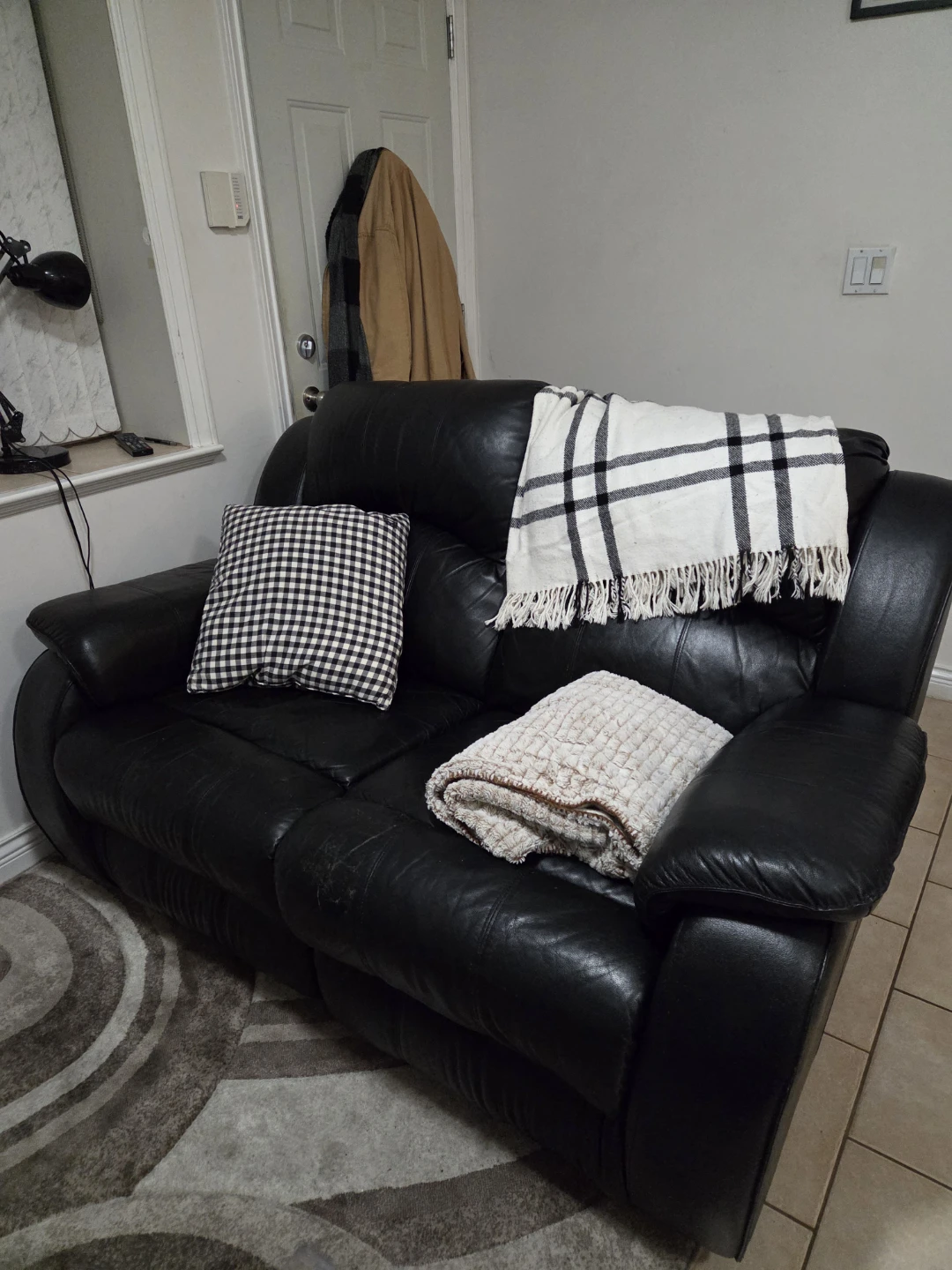 Black Leather Loveseat Recliner