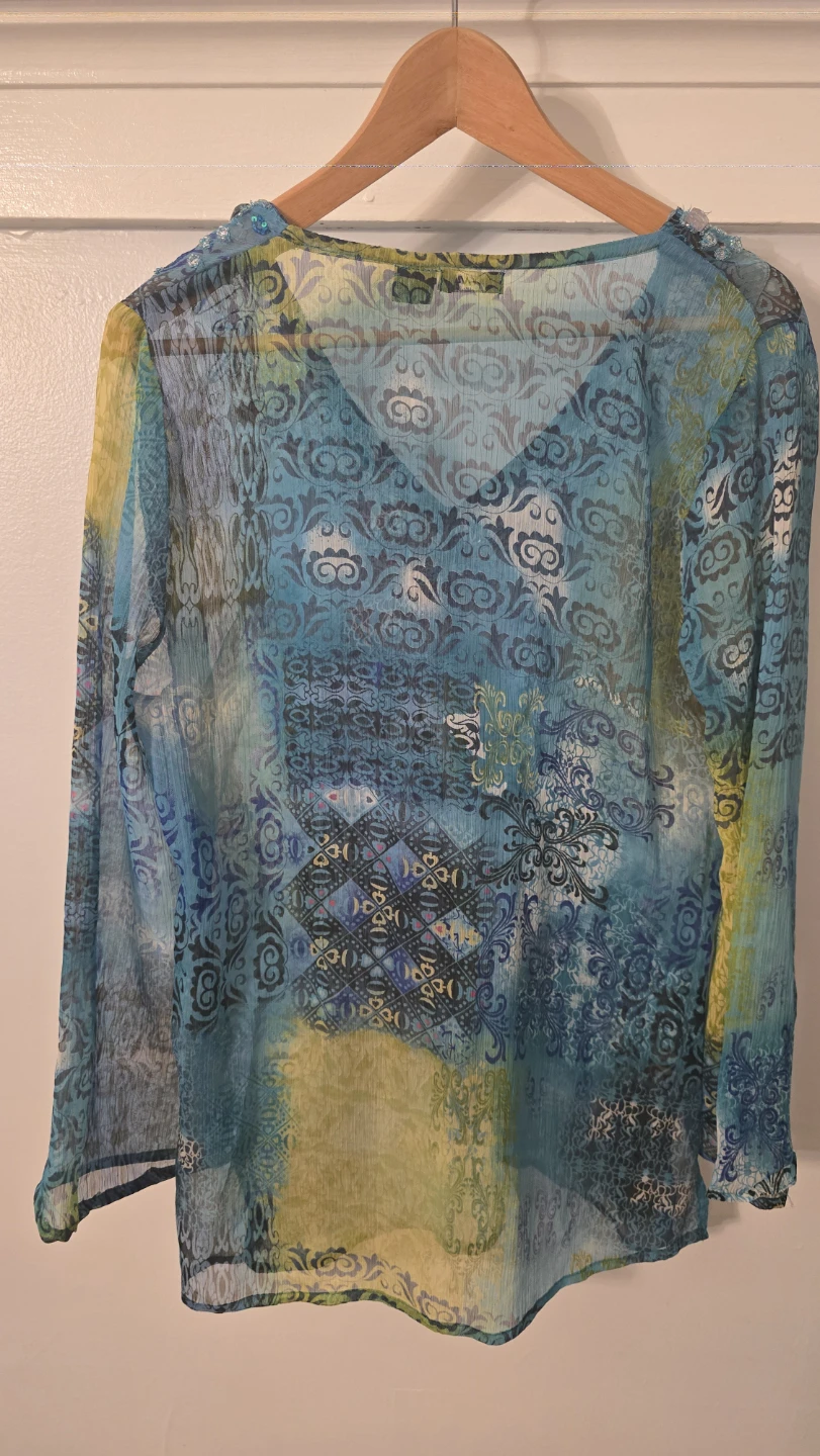 Ravinia Size L Blue/Yellow Blouse - photo 4