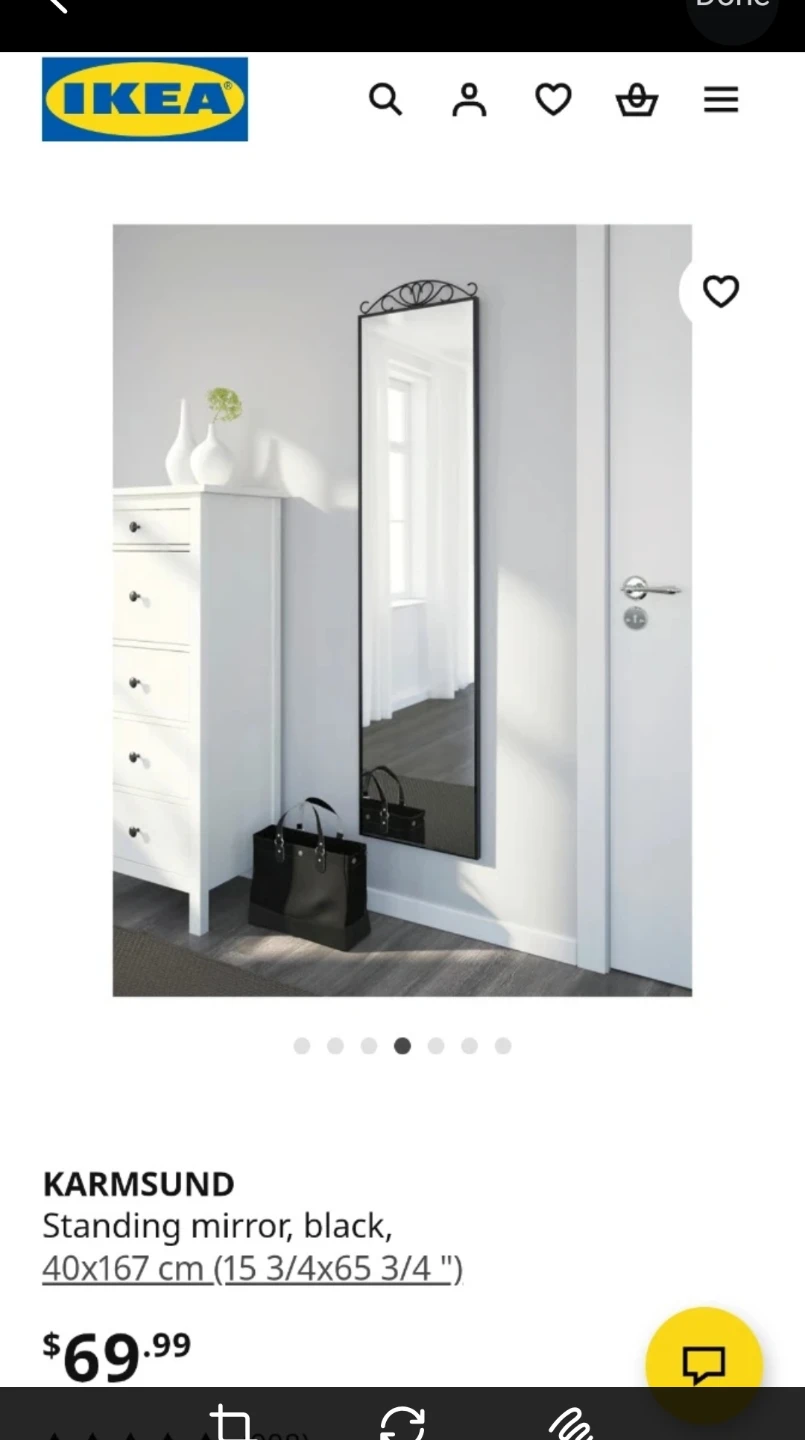 IKEA Standing Mirror, Black 40x167 cm - photo 5