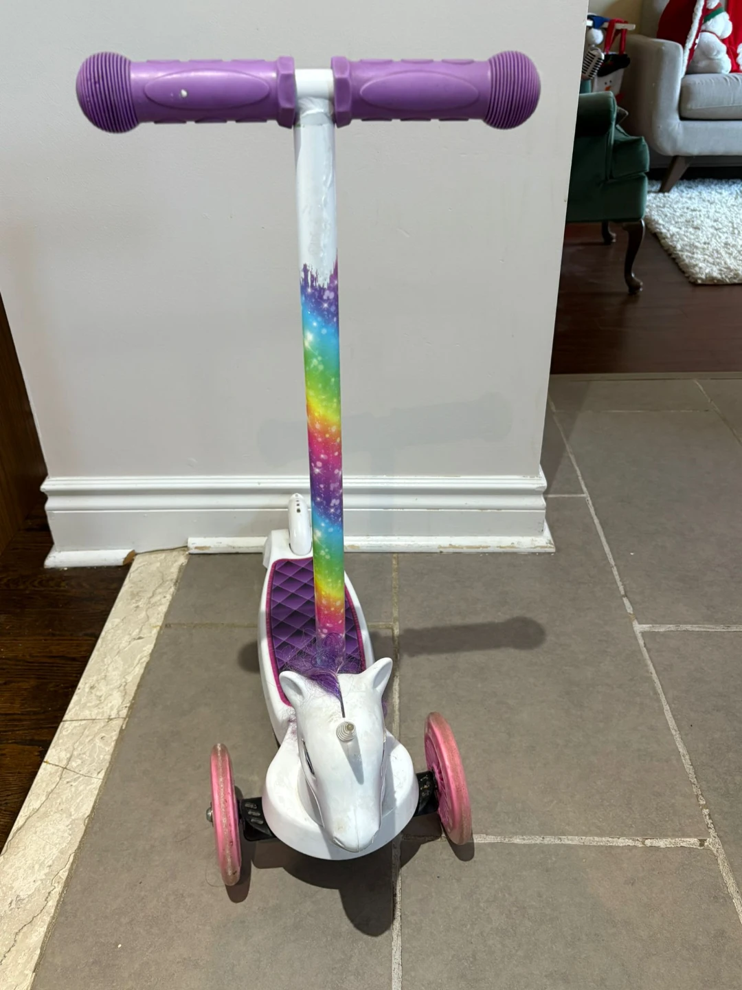 Kids Unicorn Scooter - White & Purple - photo 2