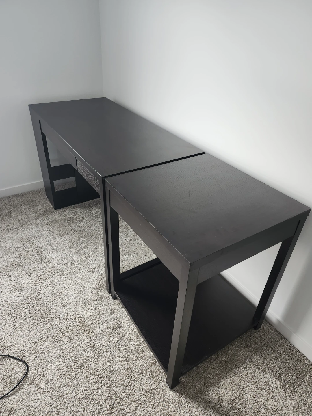 Dark Brown Desk and Side Table Set - photo 2