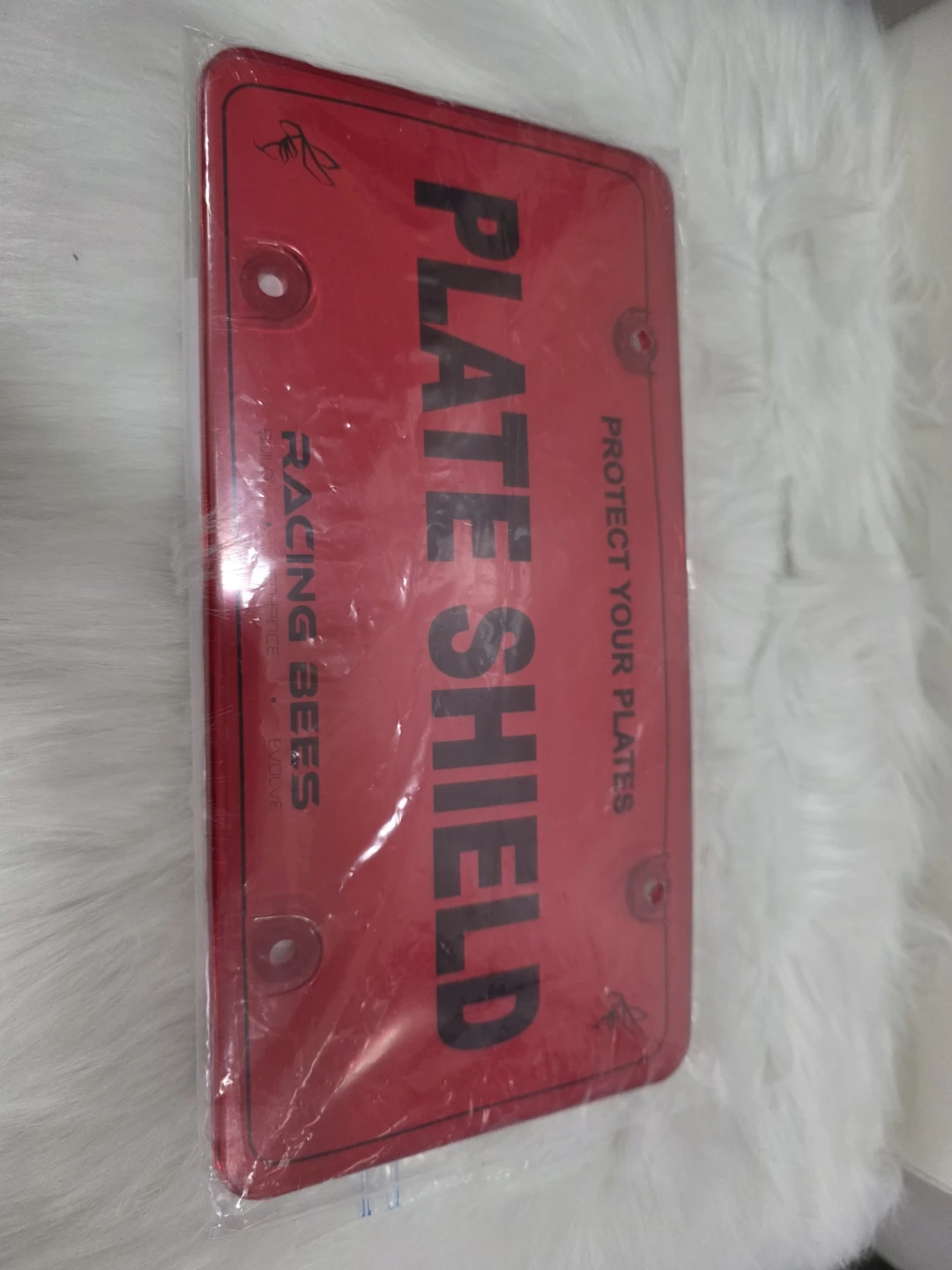 Racing Bees Plate Shield License Plate Frame Red - photo 2