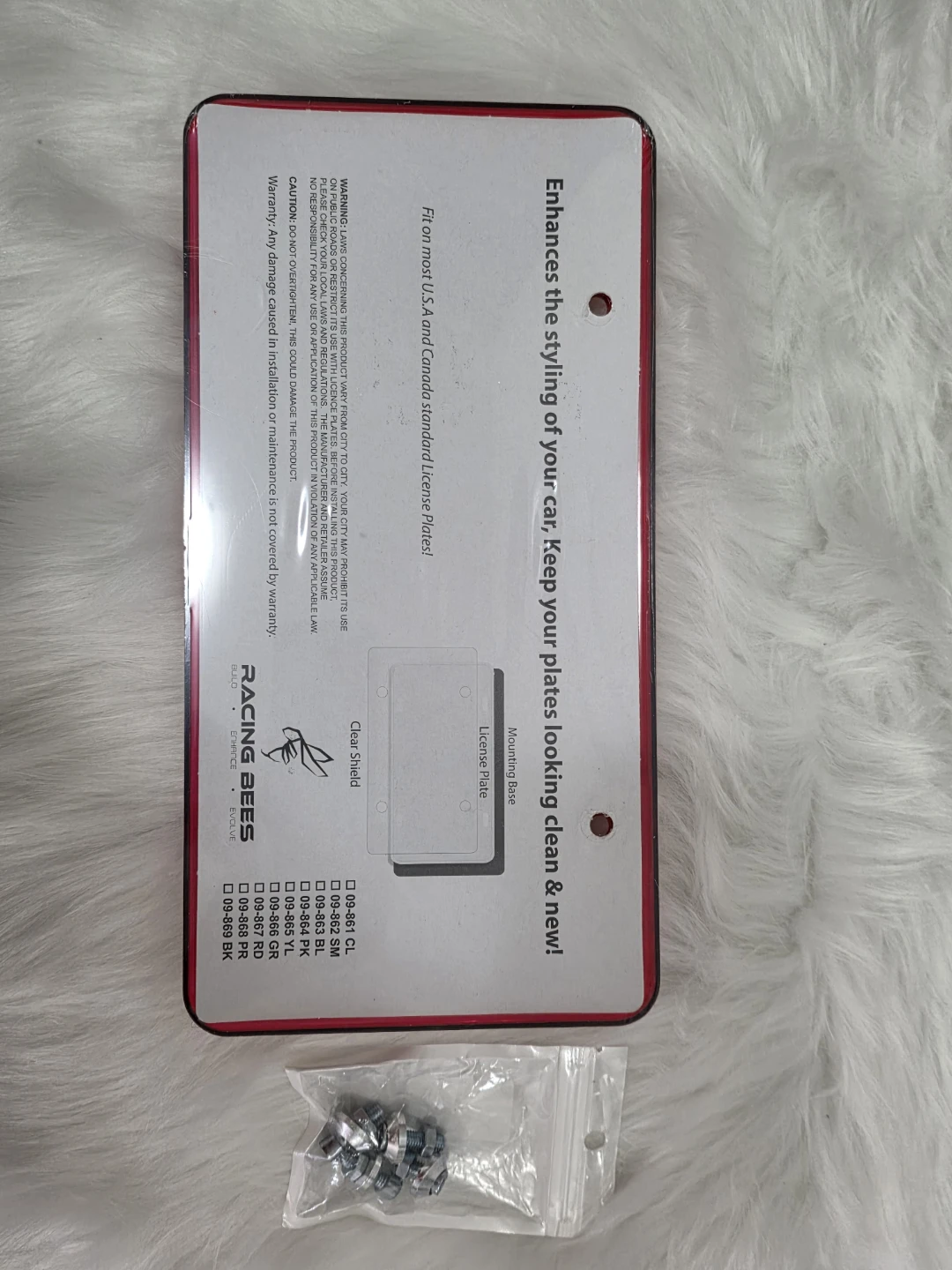 Racing Bees Plate Shield License Plate Frame Red - photo 5