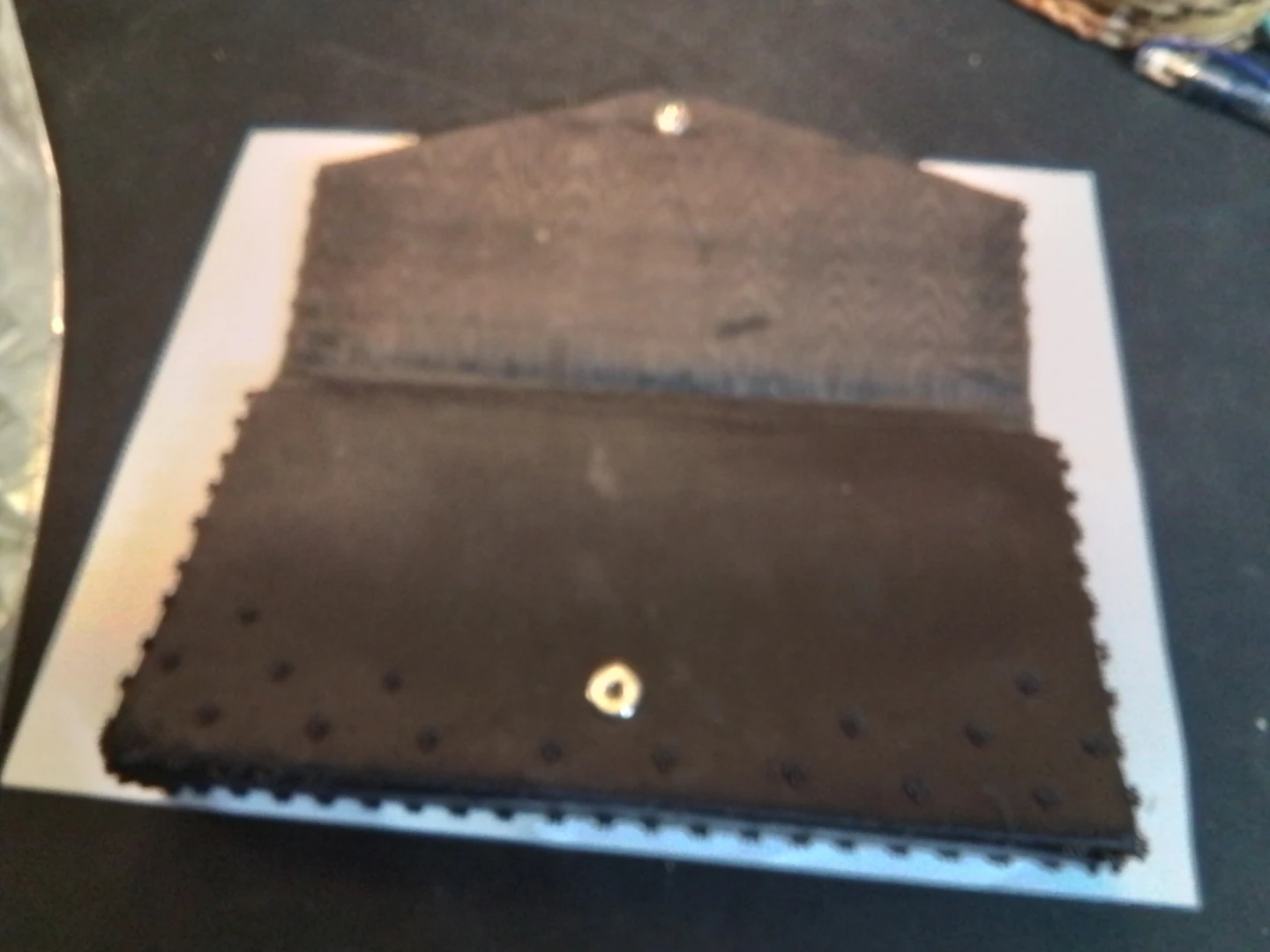Vintage Hand Made Black Satin Floral Beaded Clutch - photo 3