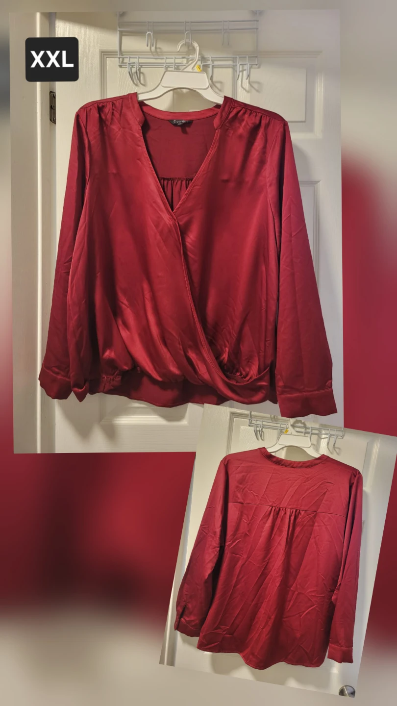 Cynique Red Wrap Blouse - XXL