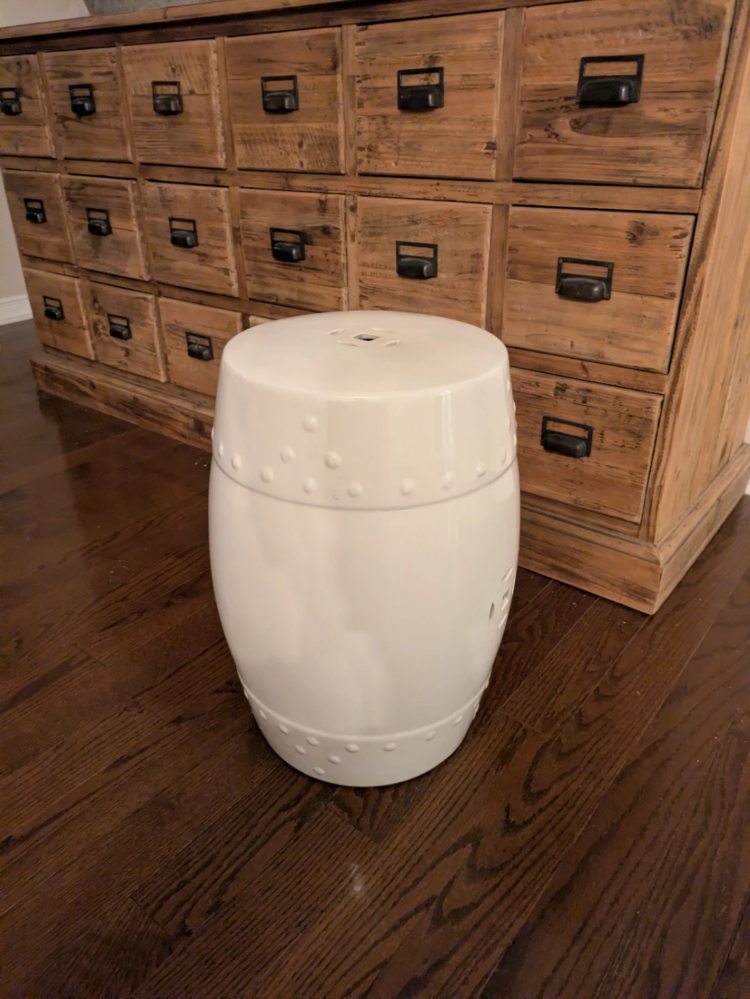 White Ceramic Garden Stool