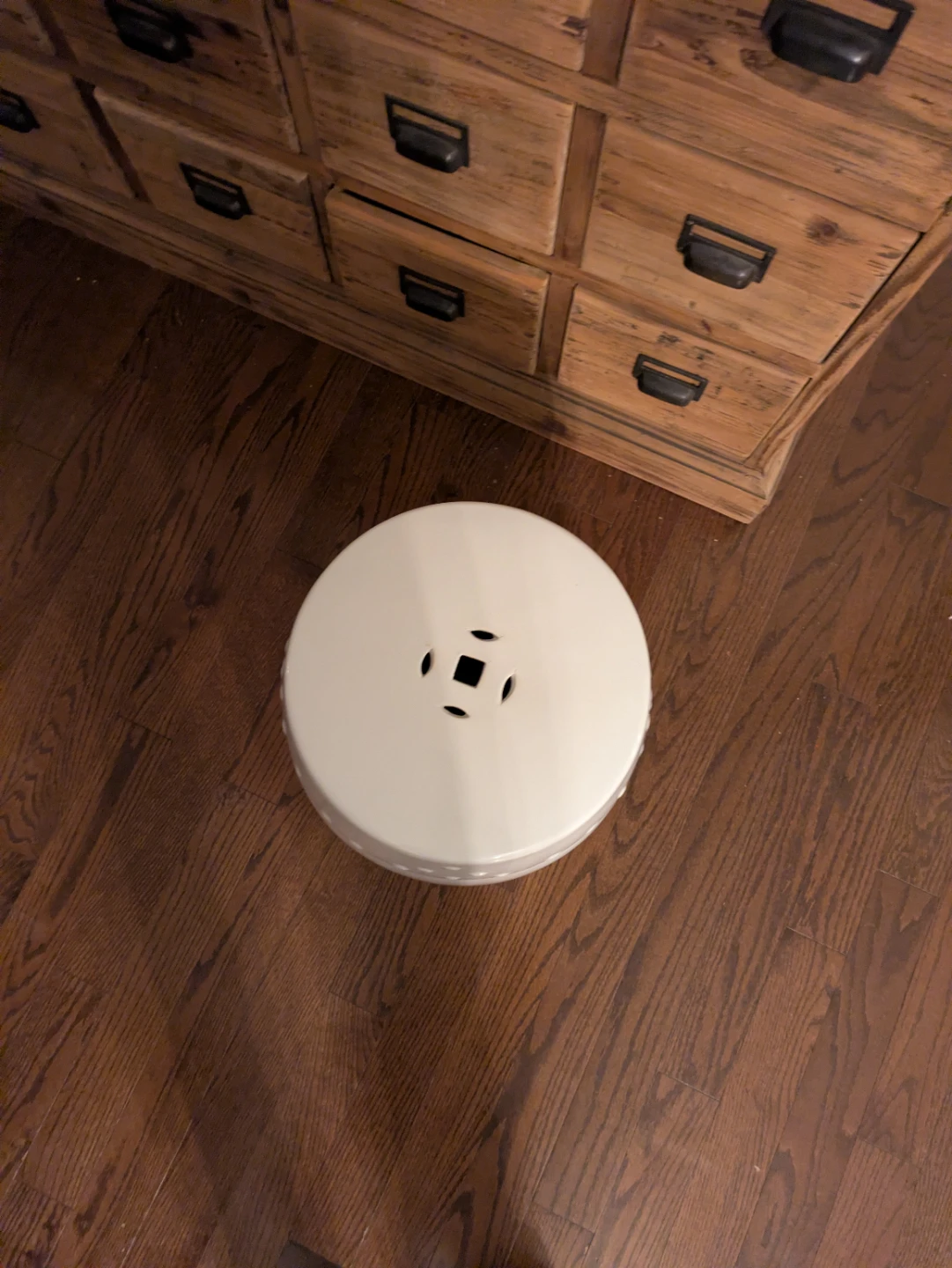 White Ceramic Garden Stool - photo 2
