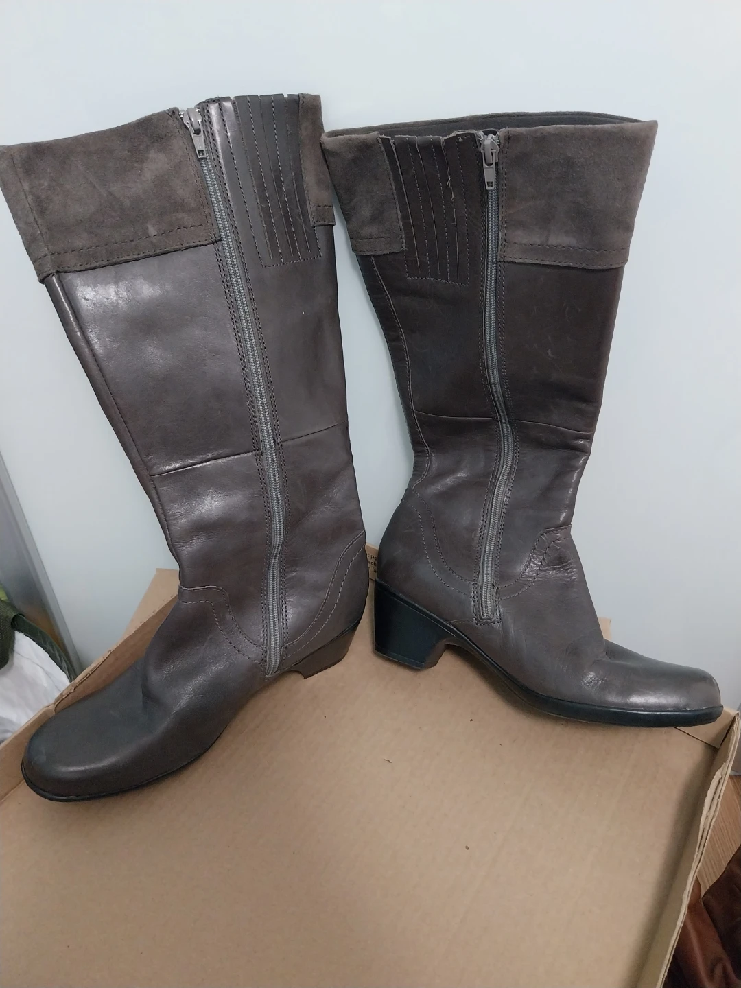 Clarks Women's Knee-High Boots - Brown Leather/Suede