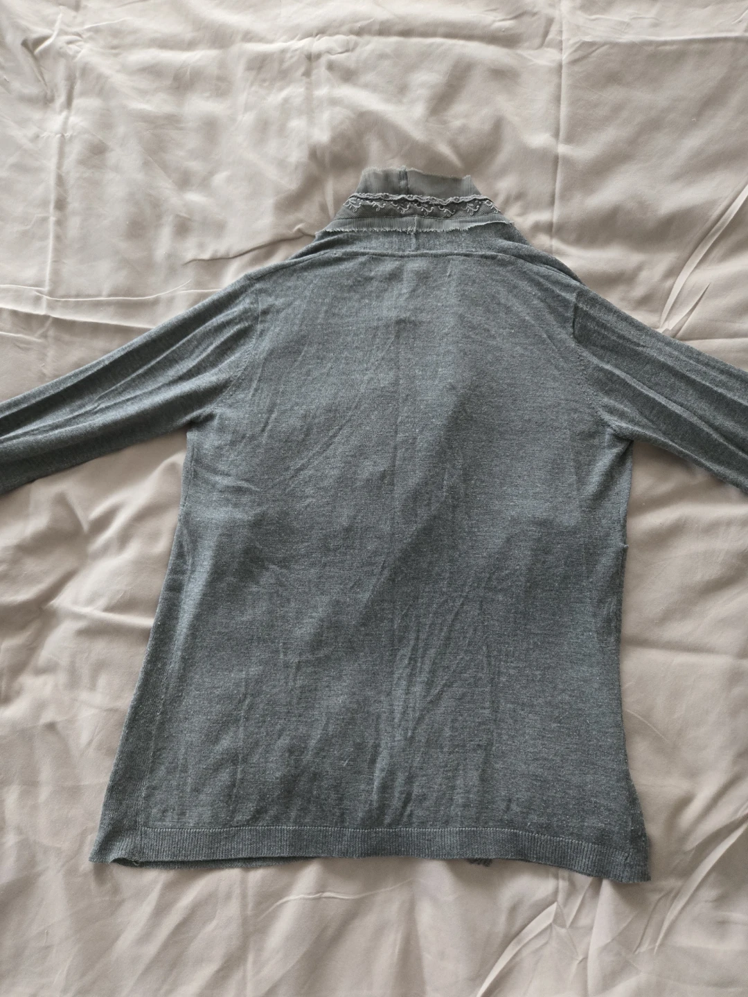 Zaraknit Grey Cardigan Sweater with Lace - photo 5