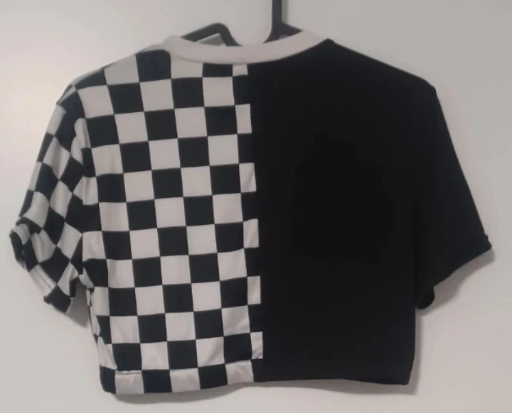 Checkered & Black Crop Top - Small - photo 2
