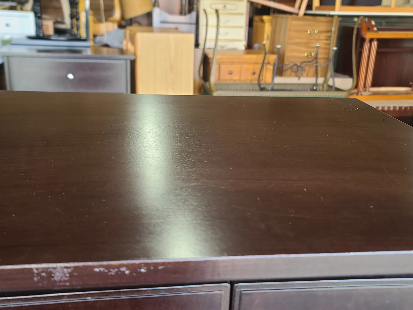 Dark Brown Tall Dresser with Cabinet Doors - photo 5