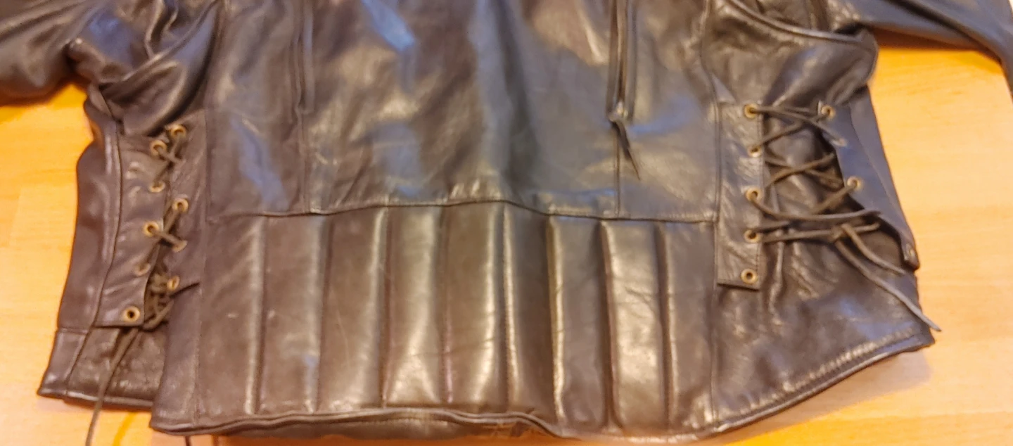 Men's heavy leather motorcycle jacket - photo 4