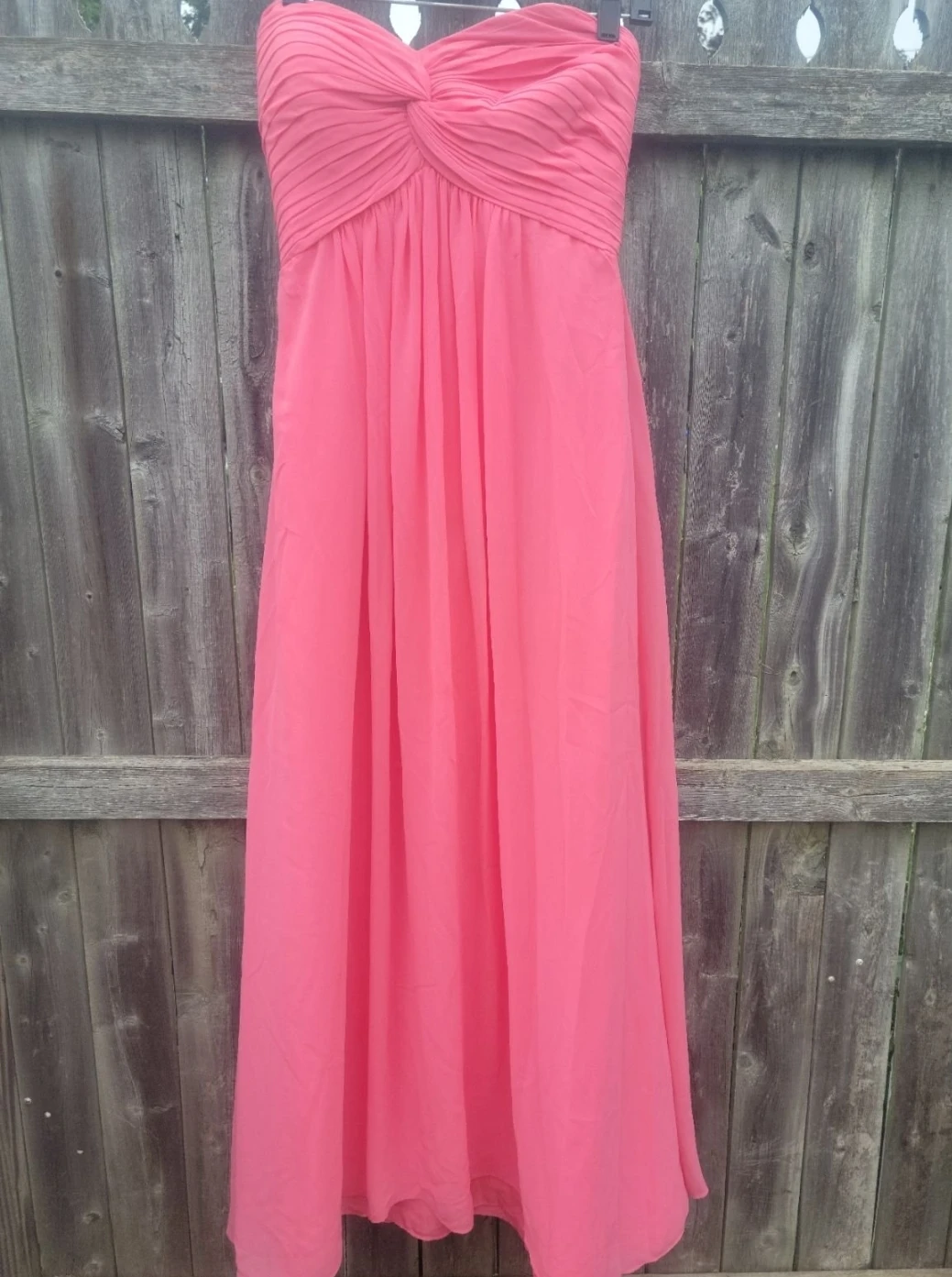 Bill Levkoff Strapless Chiffon Prom Dress Size 8 Coral