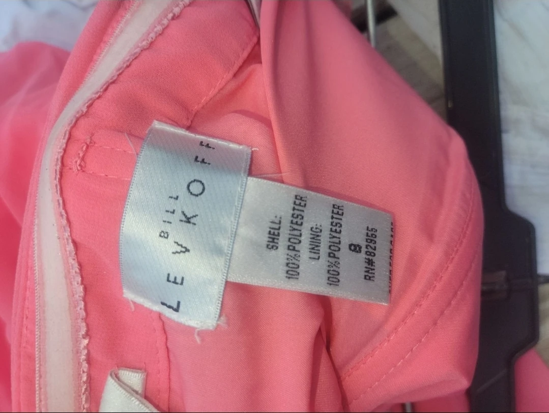 Bill Levkoff Strapless Chiffon Prom Dress Size 8 Coral - photo 5