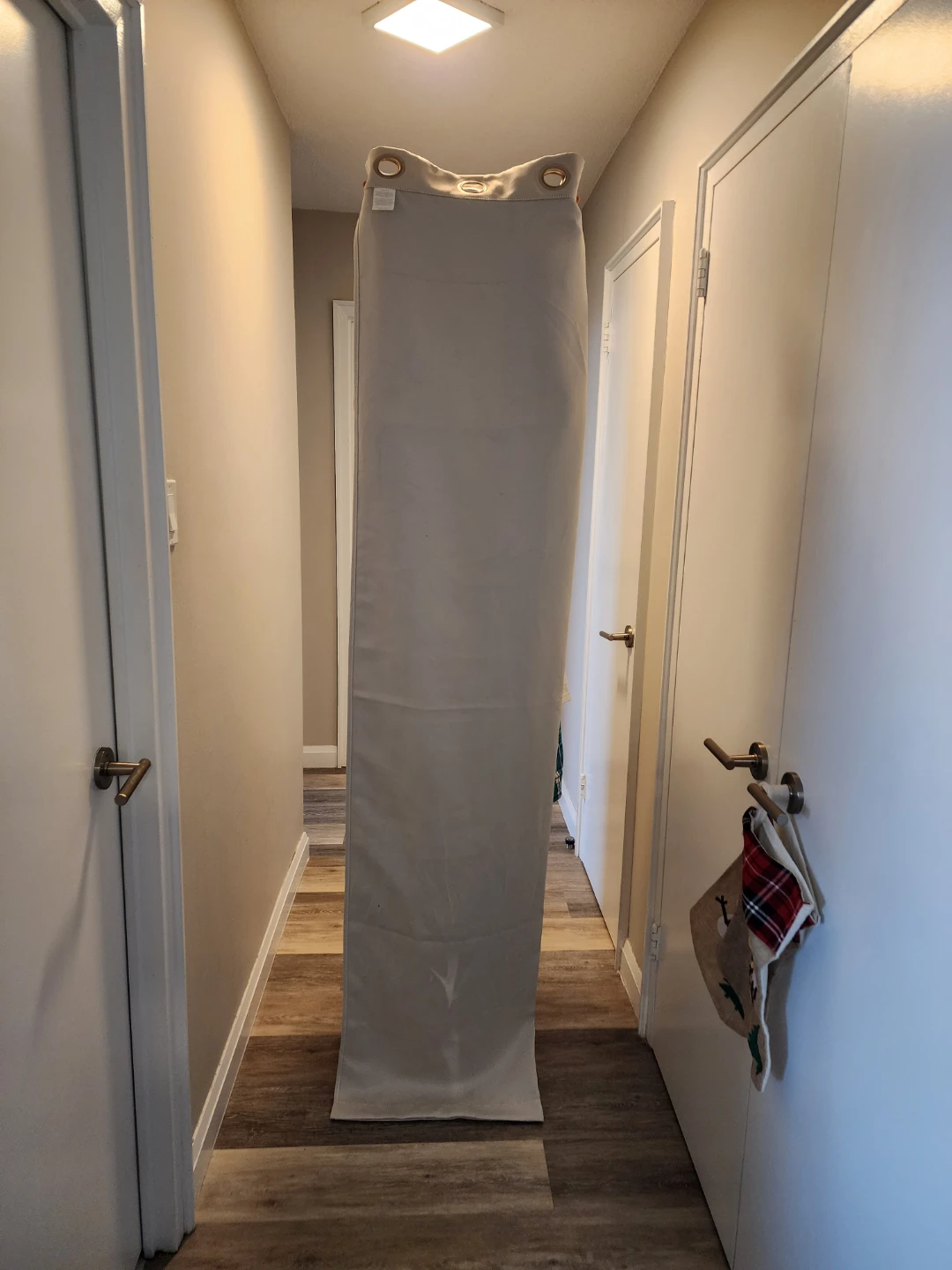 Polyester Curtain Panel - Light Grey - set of 4 - 215x95 - photo 2