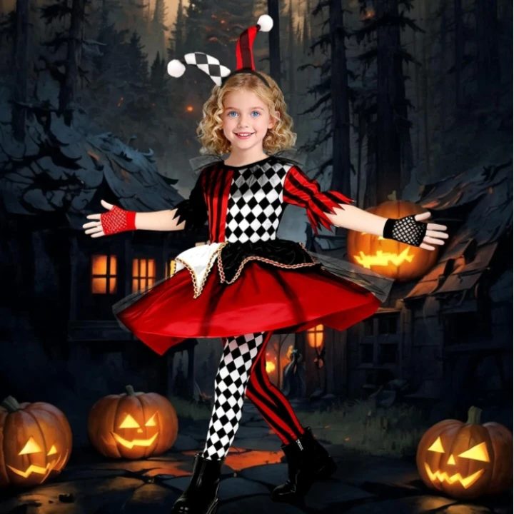 🥕 NEW!   Girls Clown Costume - Size Small (3-4 Years) - photo 2