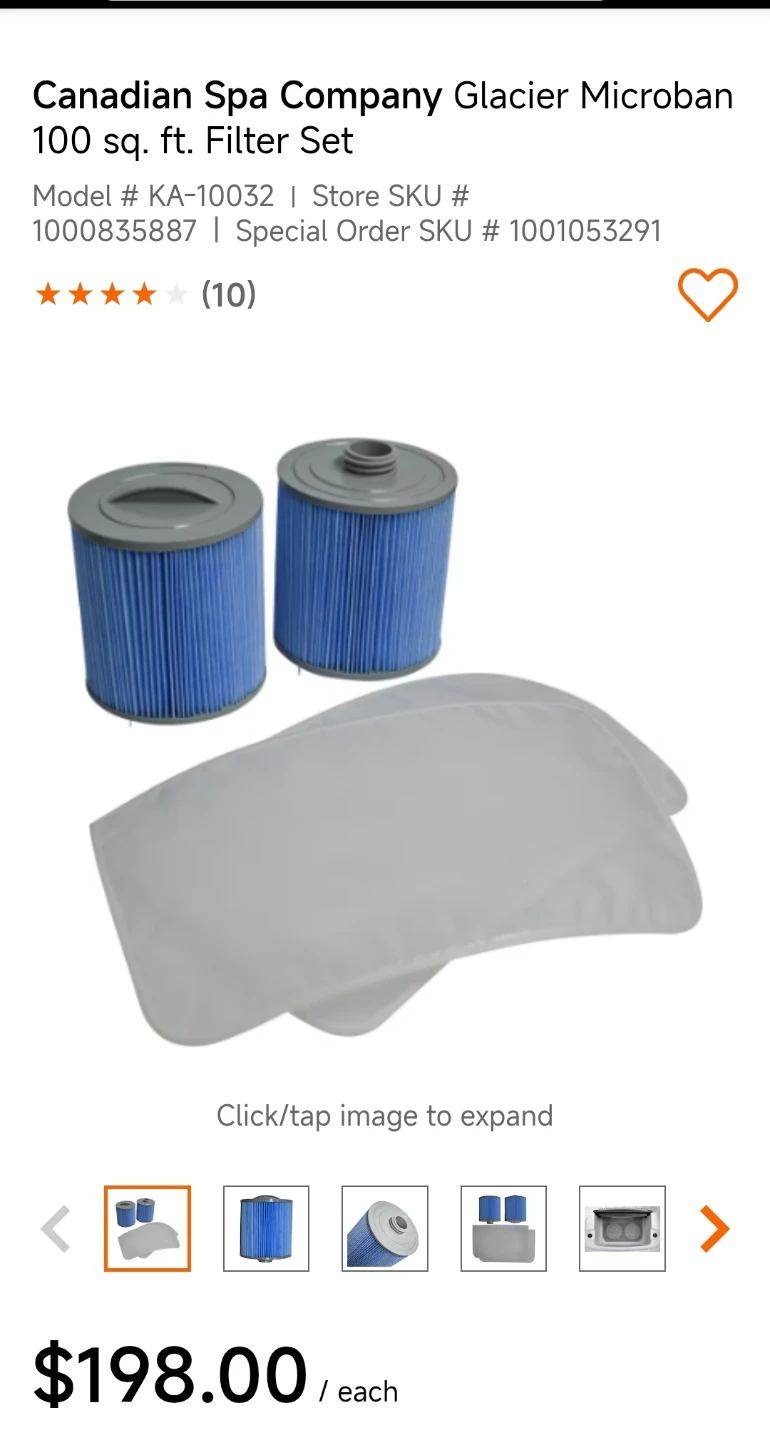 Canadian Spa Co. Glacier 100 Sq Ft Filters - New in Box - photo 2