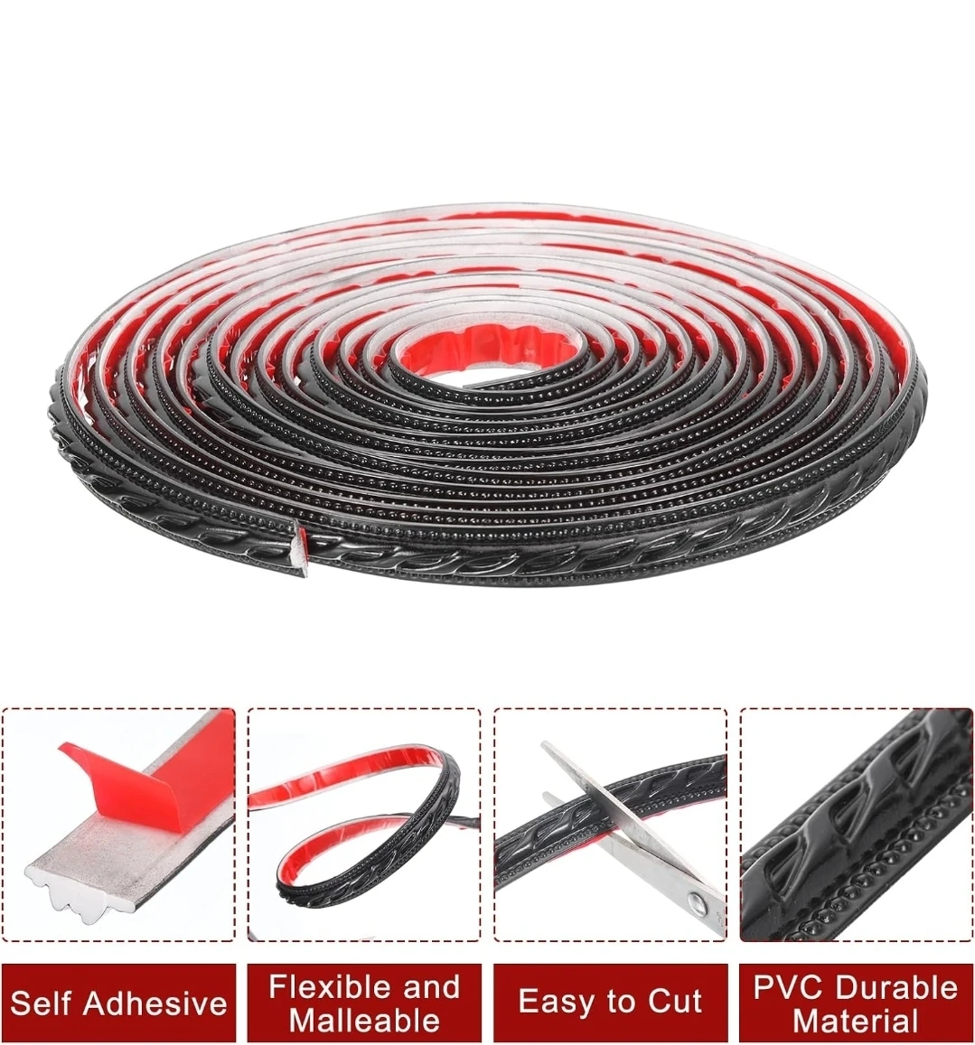 uxcell Flexible Wall Molding Trim - Black - photo 3