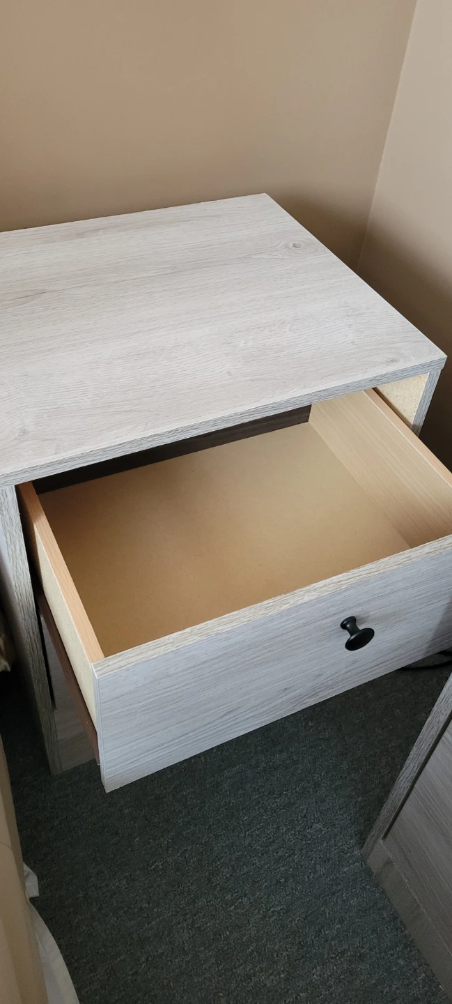 Light Wood Grain 2-Drawer Nightstand - photo 2