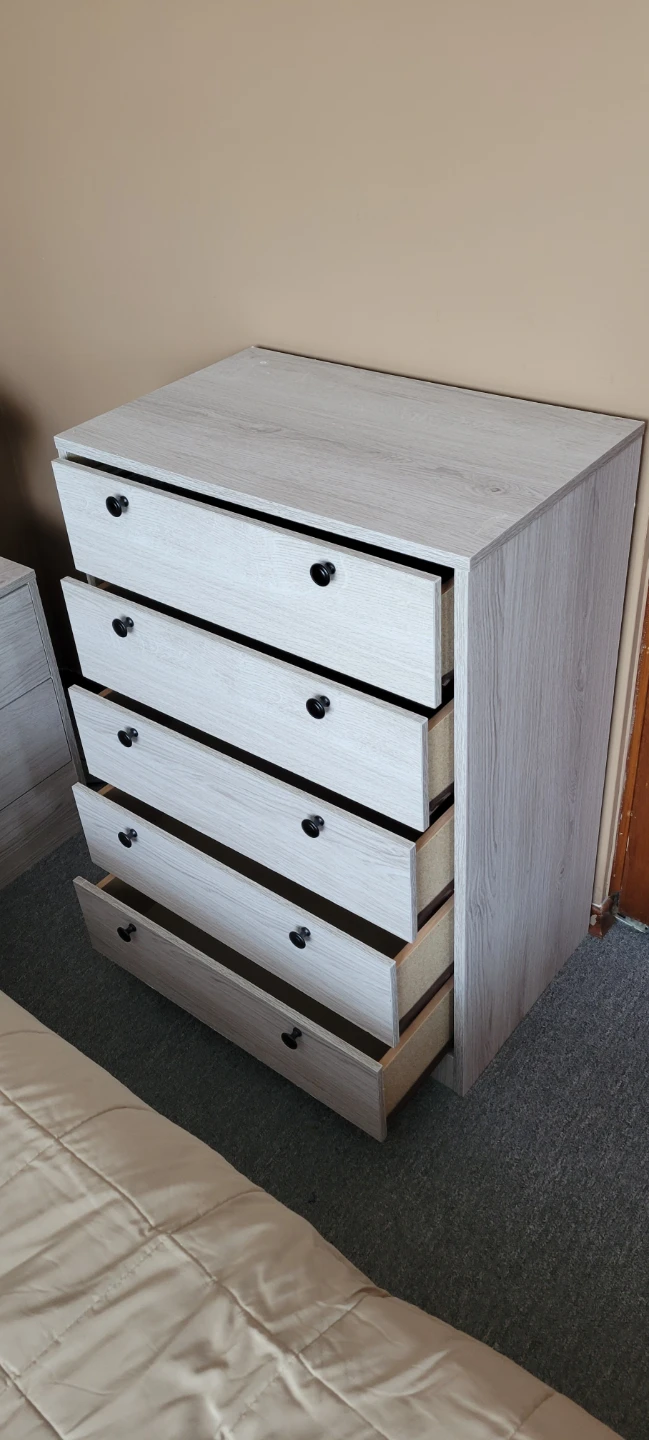 Light Wood Grain 2-Drawer Nightstand - photo 4