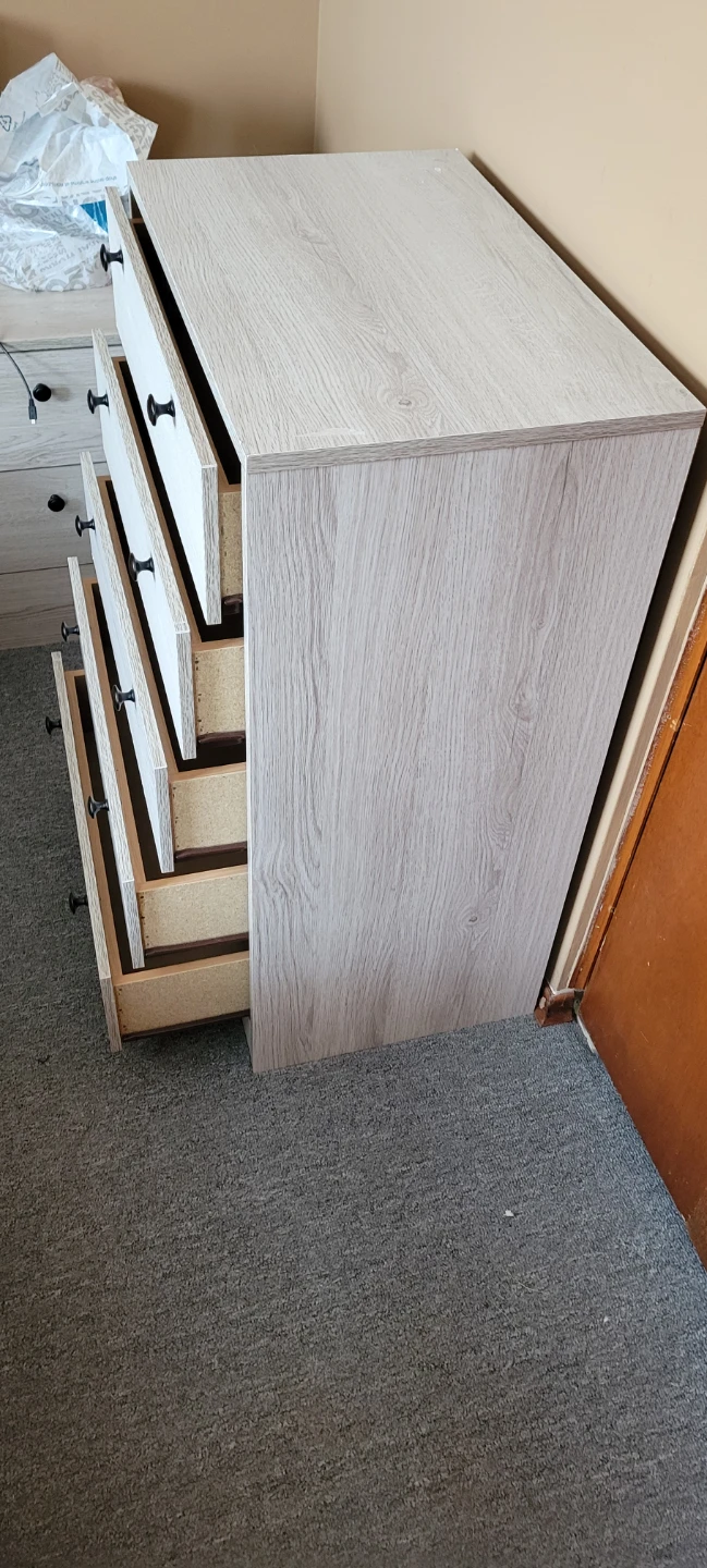 Light Wood Grain 2-Drawer Nightstand - photo 5