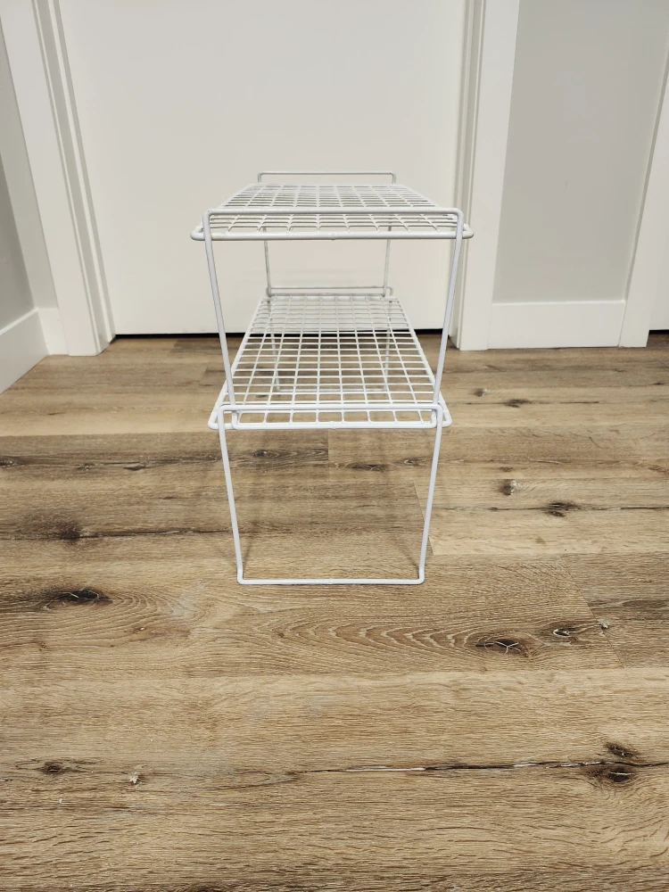 White Sturdy Metal Shoe Rack - photo 2