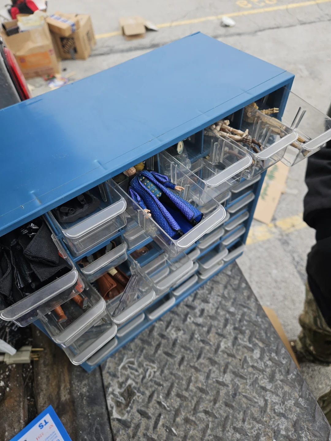 Blue Storage Cabinet with Clear Drawers - photo 3