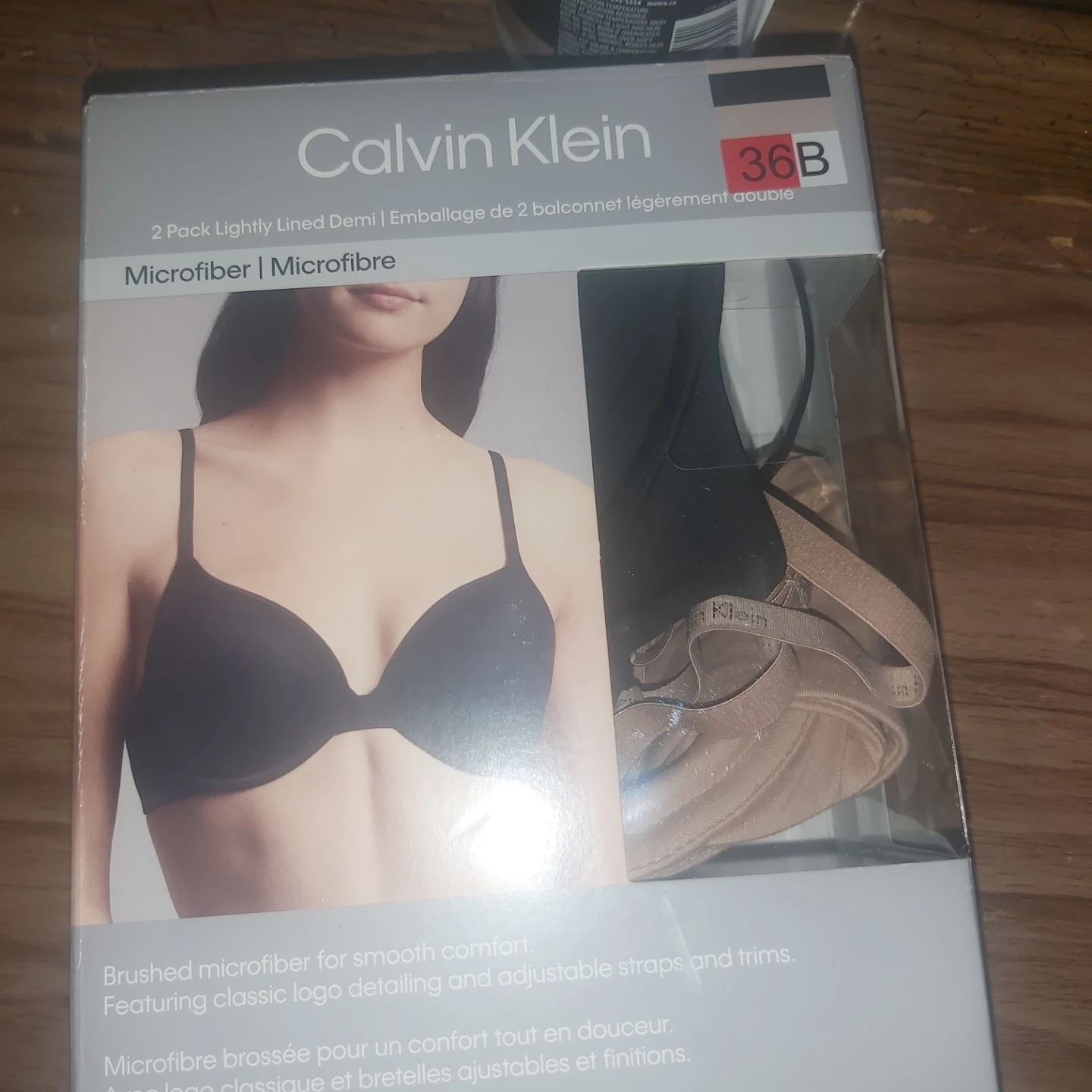 Calvin Klein 2 Pack Microfiber Lightly Lined Demi Bras 36B